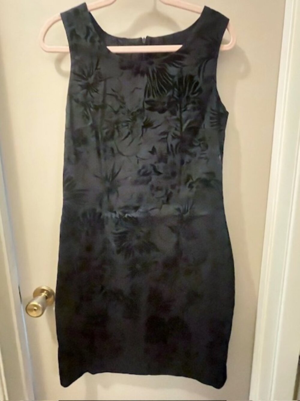 Floral velvet burnout sheath dress , size 10.